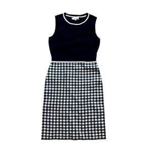 Hobbs London Saffi Knitted Dress Navy Ivory Womens 6